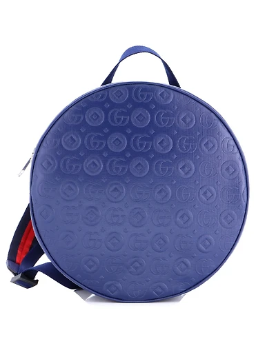 Pre-Owned Gucci Children's Round Zip Backpack Embossed Leather