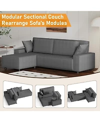 gaomon 70" Oversized Cloud Couch, Mid-Century Chenille Sofa with Usb & Side Pockets, Deep Seat