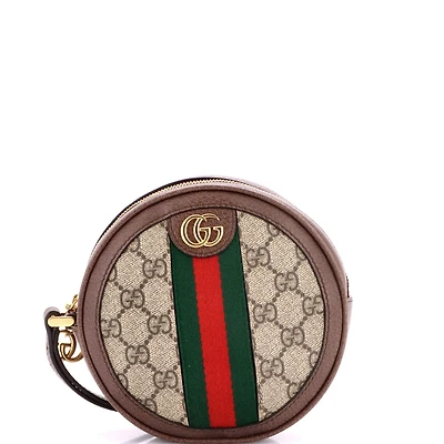 Pre-Owned Gucci Mini Ophidia Round Backpack Gg Coated Canvas