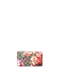 Pre-Owned Gucci Chain Wallet Blooms Print Gg Coated Canvas