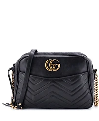 Pre-Owned Gucci Medium Gg Marmont Shoulder Bag Matelasse Leather