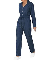 Cupshe Women's Casual Denim Jumpsuit with Drawstring Waist