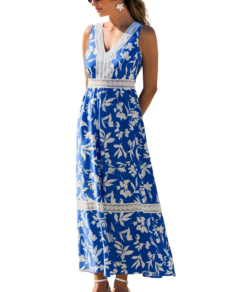 Cupshe Women's V-Neck Pull-On Unlined Beach Dress