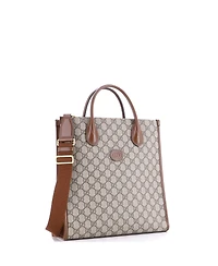Pre-Owned Gucci Vertical Interlocking G Tote Gg Coated Canvas