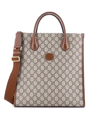 Pre-Owned Gucci Vertical Interlocking G Tote Gg Coated Canvas