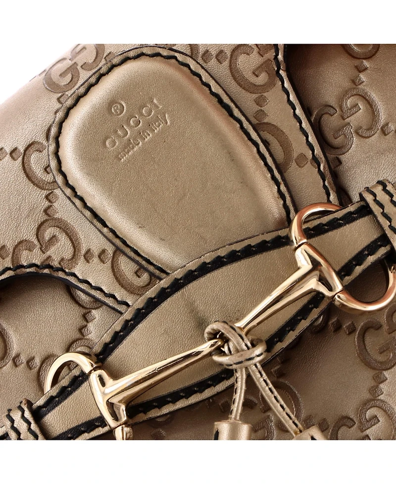 Pre-Owned Gucci Small Emily Chain Flap Shoulder Bag Guccissima Leather
