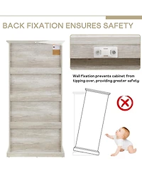 Rainsken Display Cabinet with 4 Flip up Glass Doors, 4-Tier Versatile Storage Organizer, Antique Bookcase for Office, Living Room