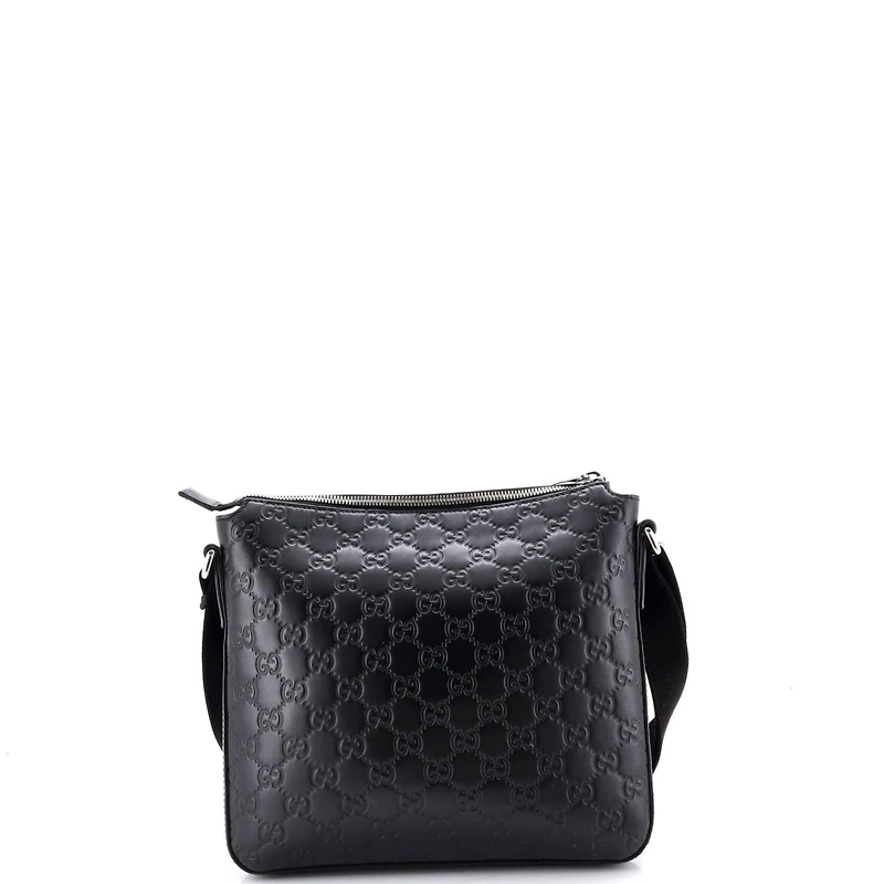 Pre-Owned Gucci Signature Zip Messenger Bag Guccissima Leather