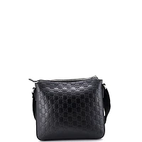 Pre-Owned Gucci Signature Zip Messenger Bag Guccissima Leather
