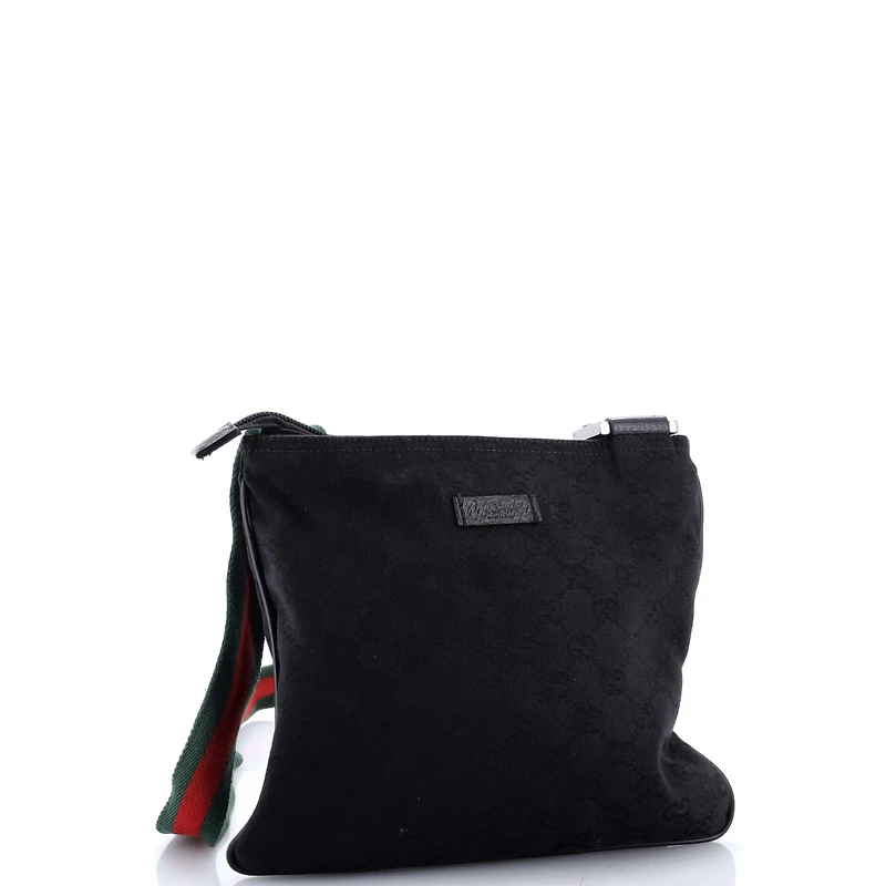 Pre-Owned Gucci Small Web Strap Messenger Bag Gg Canvas