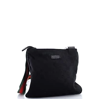 Pre-Owned Gucci Small Web Strap Messenger Bag Gg Canvas
