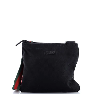 Pre-Owned Gucci Small Web Strap Messenger Bag Gg Canvas