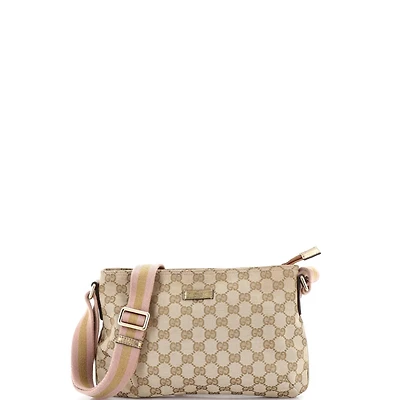 Pre-Owned Gucci Small Web Strap Messenger Bag Gg Canvas