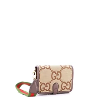 Pre-Owned Gucci Small Buckle Messenger Bag Jumbo Gg Canvas