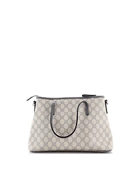 Pre-Owned Gucci Medium Convertible Zip Tote Gg Coated Canvas with Leather