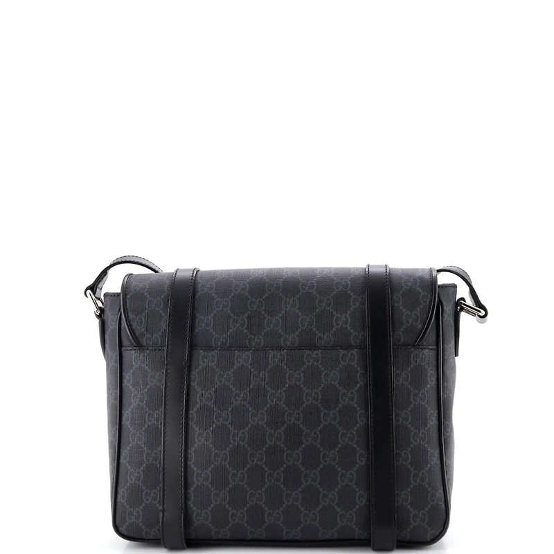 Pre-Owned Gucci Medium Interlocking G Patch Messenger Bag Gg Coated Canvas with Leather
