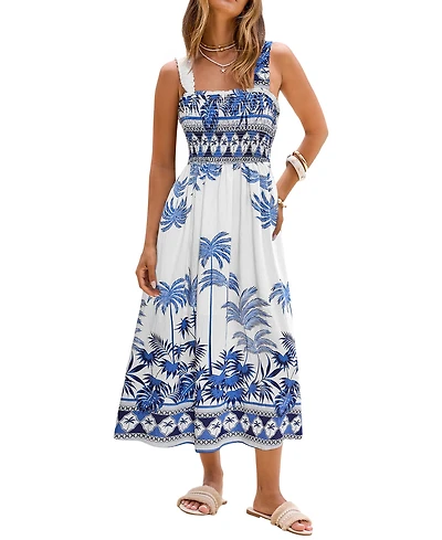 Cupshe Women's Malibu Sunset Tropical Maxi Beach Dress