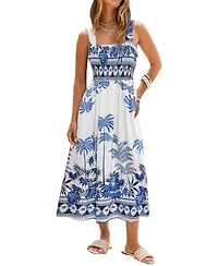 Cupshe Women's Malibu Sunset Tropical Maxi Beach Dress
