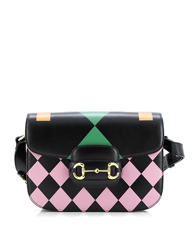 Pre-Owned Gucci Small Horsebit 1955 Shoulder Bag Printed Leather