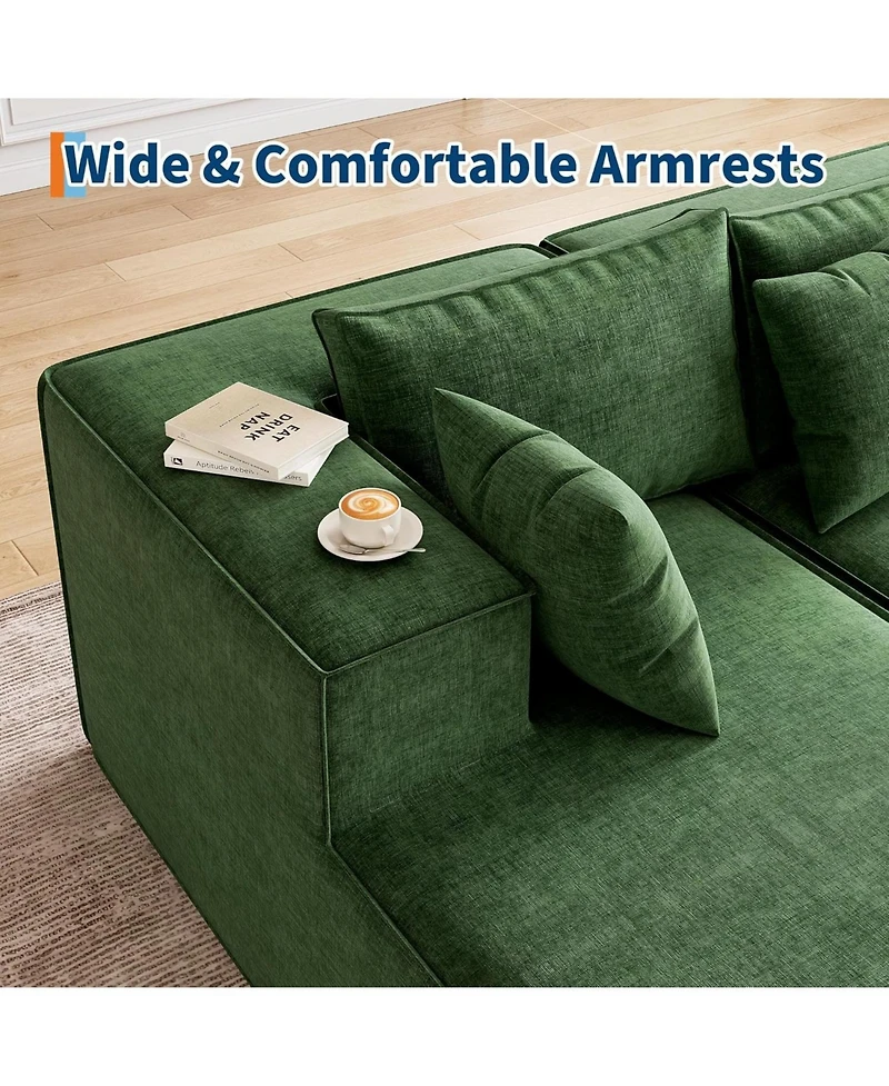 gaomon Modular L-Shaped Sectional Sofa, Cloud Couch with Deep Seat, Upholstered Chenille