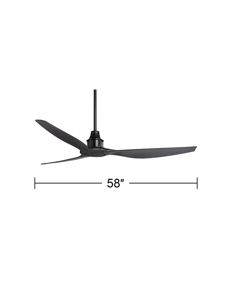 Casa Vieja 58" Modern Contemporary 3 Blade Indoor/Outdoor Damp Rated Ceiling Fan with Remote