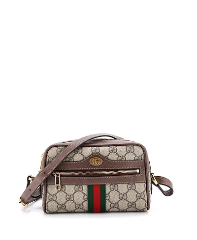 Pre-Owned Gucci Mini Ophidia Shoulder Bag Gg Coated Canvas