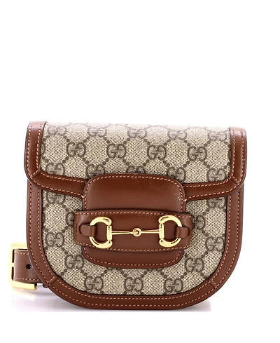 Pre-Owned Gucci Mini Horsebit 1955 Belt Bag Gg Coated Canvas with Leather