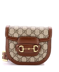 Pre-Owned Gucci Mini Horsebit 1955 Belt Bag Gg Coated Canvas with Leather