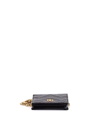 Pre-Owned Gucci Gg Marmont Card Case on Chain Matelasse Leather