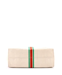 Pre-Owned Gucci Large Foldable Web Tote Canvas with Leather