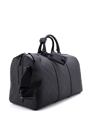 Pre-Owned Gucci Medium Convertible Duffle Bag Gg Rubber Effect Leather