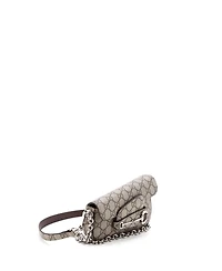 Pre-Owned Gucci Mini Horsebit 1955 Asymmetric Shoulder Bag Gg Coated Canvas