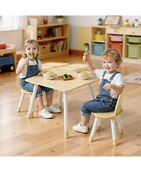 Gouun Kids Table and 2 Chairs Set with Graffiti Desktop for Art Reading and Play