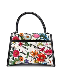Pre-Owned Gucci Medium x Balenciaga The Hacker Project Hourglass Top Handle Bag Flora Canvas