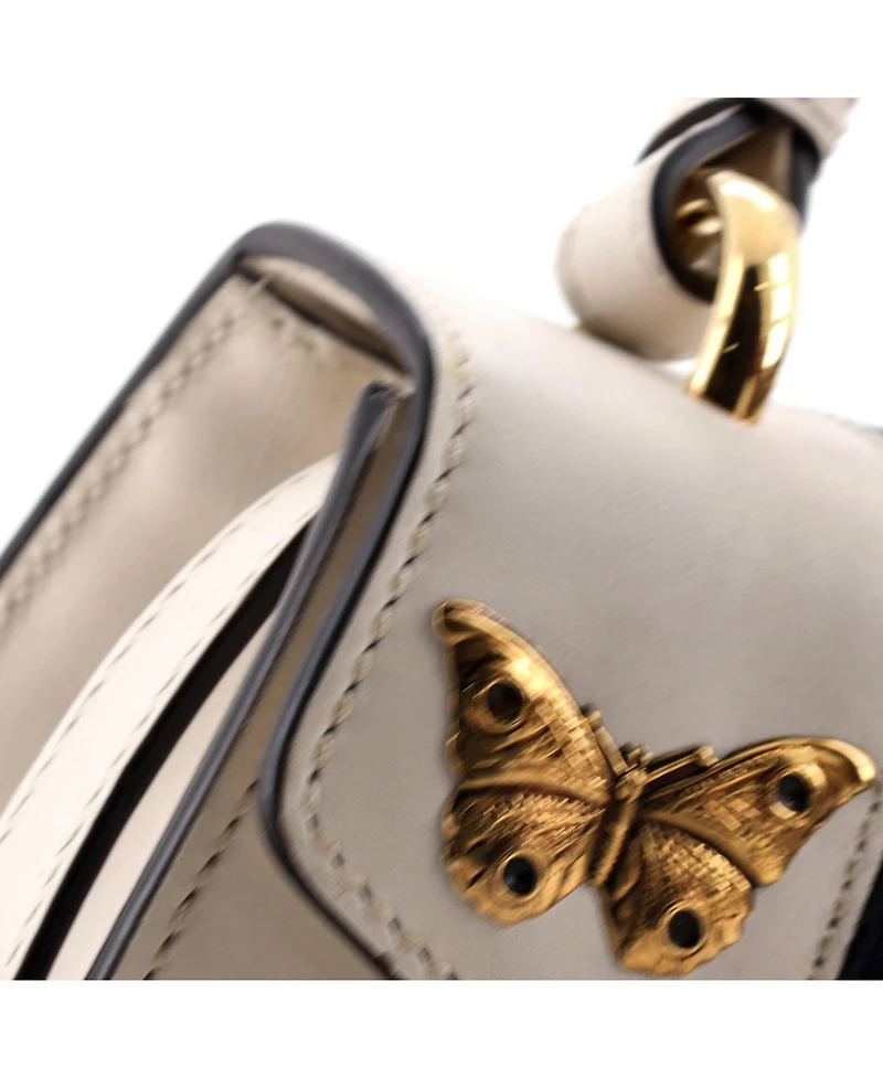 Pre-Owned Gucci Mini Sylvie Top Handle Bag Embellished Leather