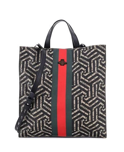 Pre-Owned Gucci Convertible Soft Open Tote Caleido Gg Coated Canvas