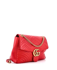 Pre-Owned Gucci Large Gg Marmont Flap Bag Matelasse Leather