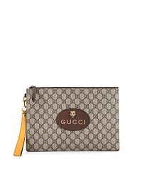 Pre-Owned Gucci Neo Vintage Wristlet Pouch Gg Coated Canvas