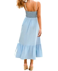 Cupshe Women's Smocked Bodice Cami Midi Beach Dress