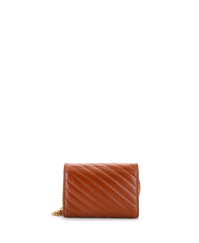 Pre-Owned Gucci Mini Gg Marmont Chain Wallet Matelasse Leather
