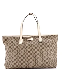 Pre-Owned Gucci Large Plus Tote Gg Coated Canvas with Leather