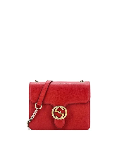 Pre-Owned Gucci Small Interlocking Shoulder Bag Leather