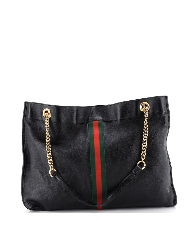 Pre-Owned Gucci Large Rajah Chain Tote Leather