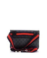 Pre-Owned Gucci Web Flap Belt Bag Gg Coated Canvas