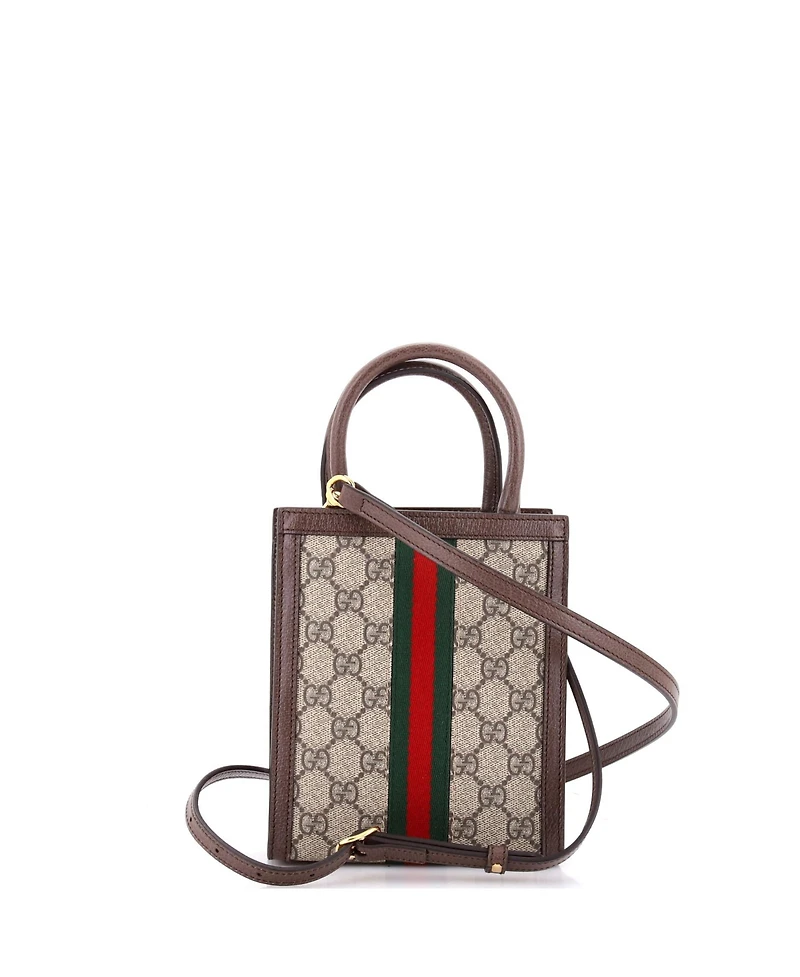 Pre-Owned Gucci Super Mini Ophidia Convertible Tote Gg Coated Canvas