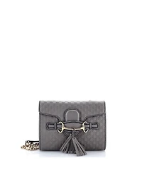 Pre-Owned Gucci Mini Emily Chain Flap Bag Microguccissima Leather