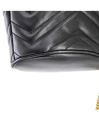 Pre-Owned Gucci Mini Gg Marmont Bucket Bag Matelasse Leather