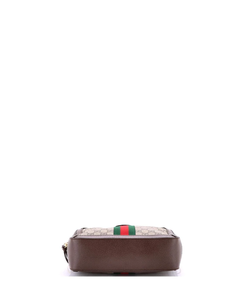 Pre-Owned Gucci Small Ophidia Zip Around Camera Bag Gg Coated Canvas