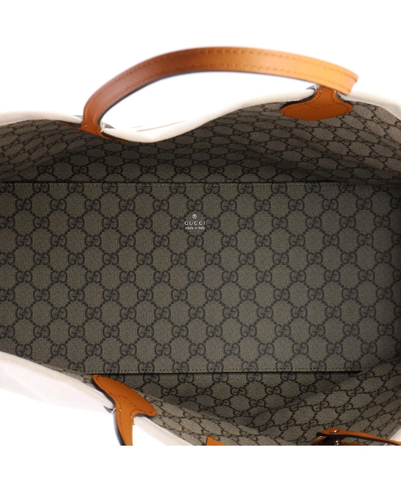 Pre-Owned Gucci Medium Logo Shopper Tote Printed Canvas