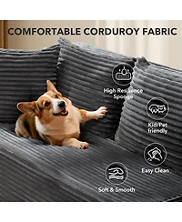 gaomon 106" L-Shaped Sectional Sofa with Chaise, Modular Deep Seat Cloud